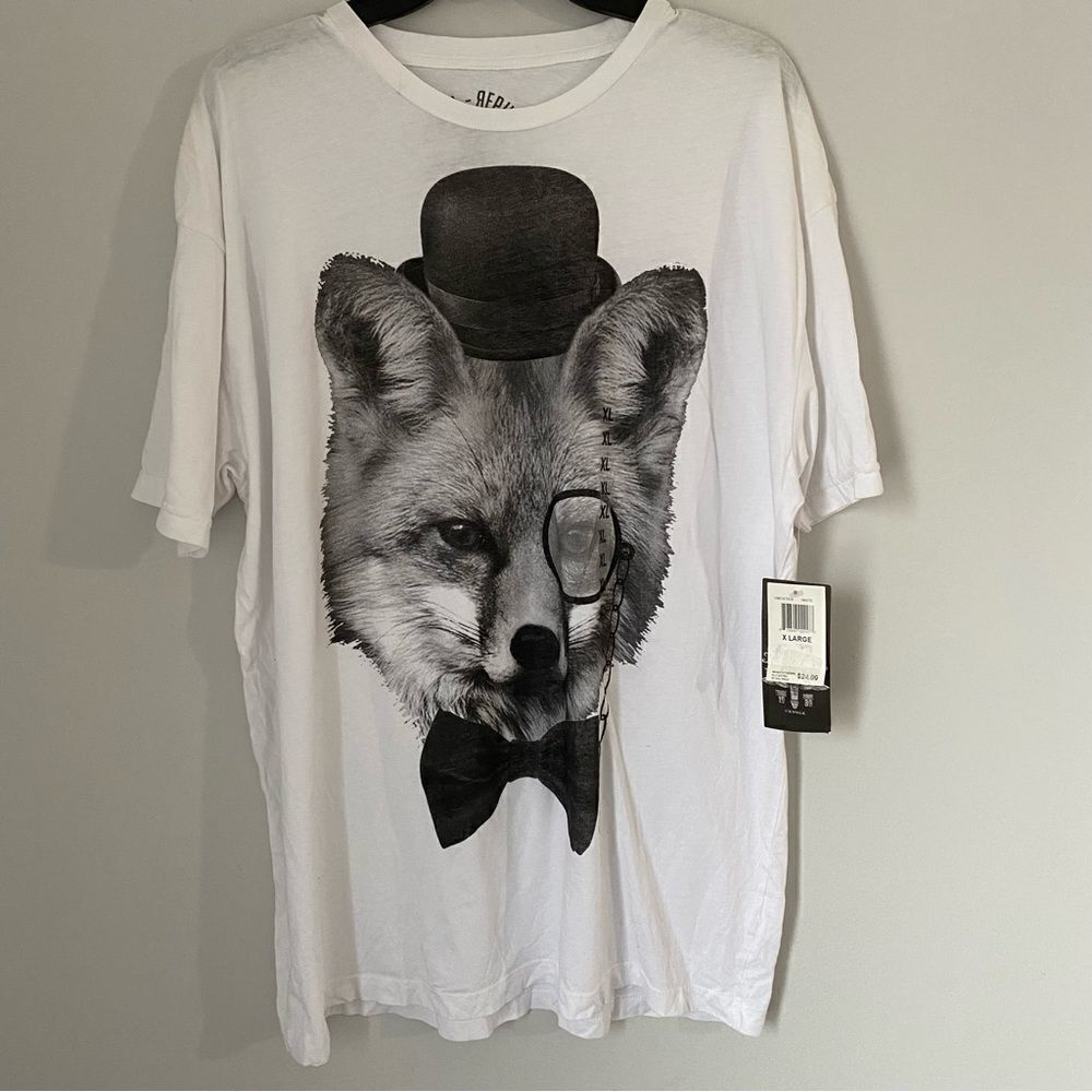 Social Republic Men’d Crew Neck Short Sleeve Wolf Printed Basic Tee size XL